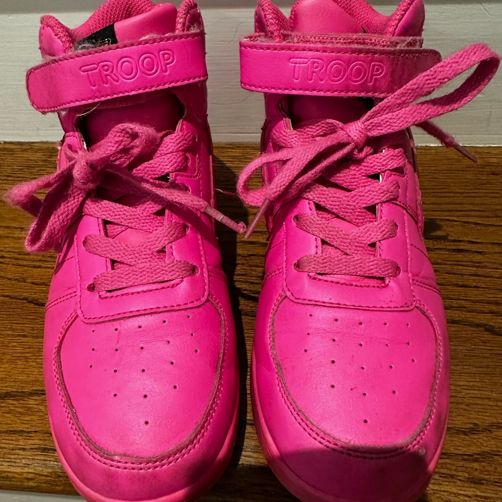 Nike Pink High-Top Sneakers with Lace-Up and Velcro